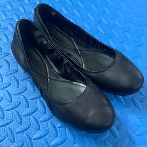 Cole Haan Black Leather Ballet Flats Rounded Toe Size 9.5